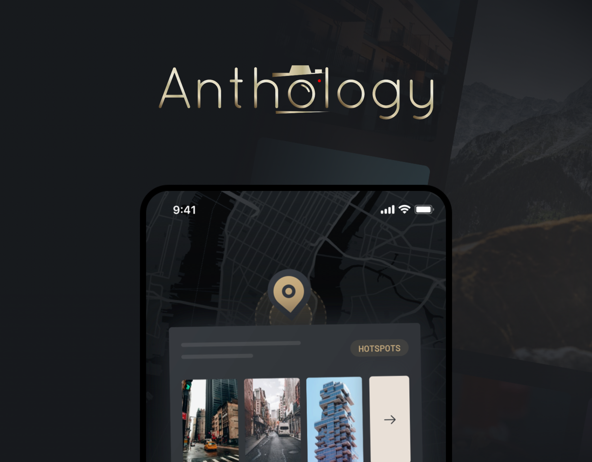 Photographer's Portfolio App mobile UI design, opens in new tab