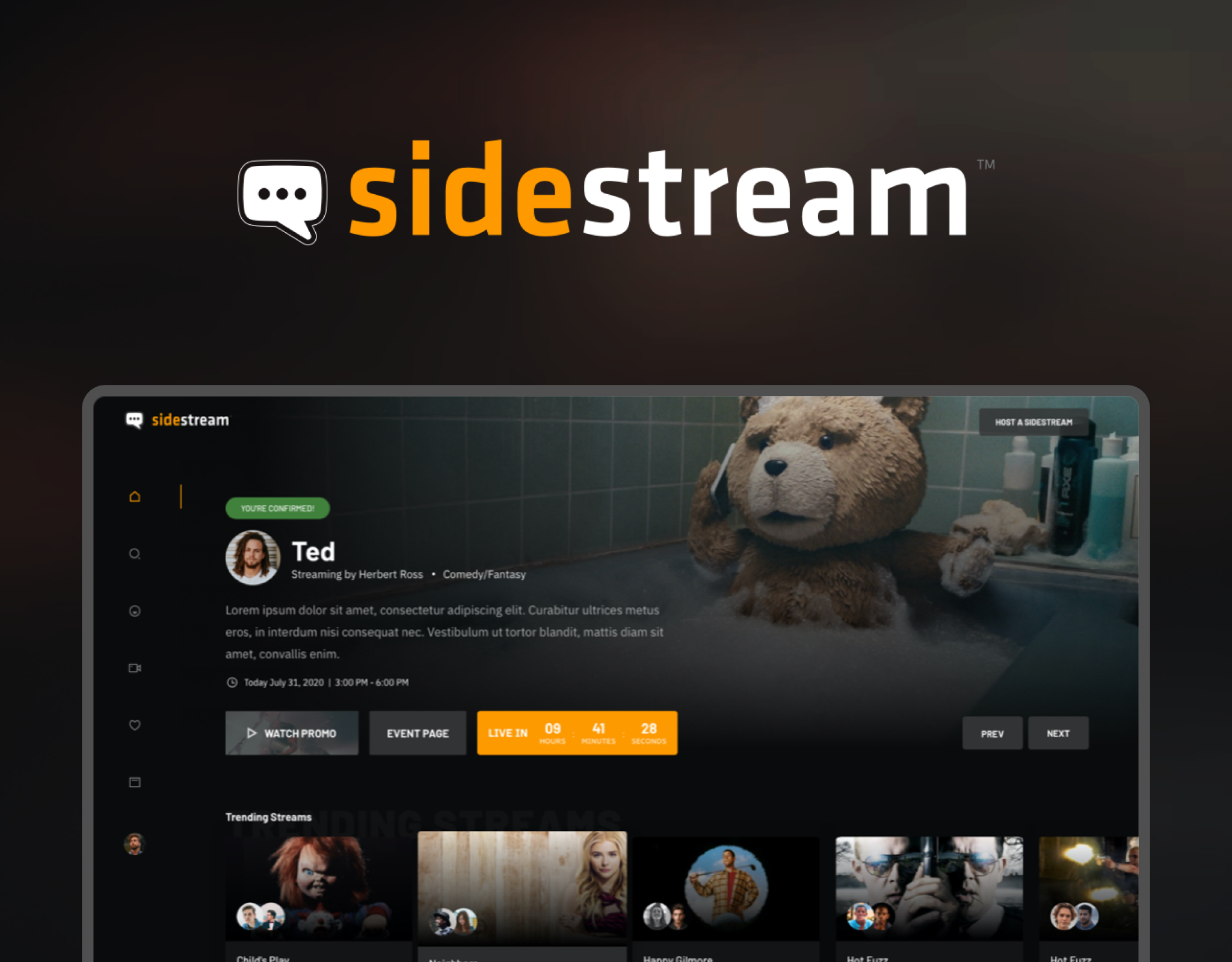 Movie Streaming Platform web UI design, opens in new tab